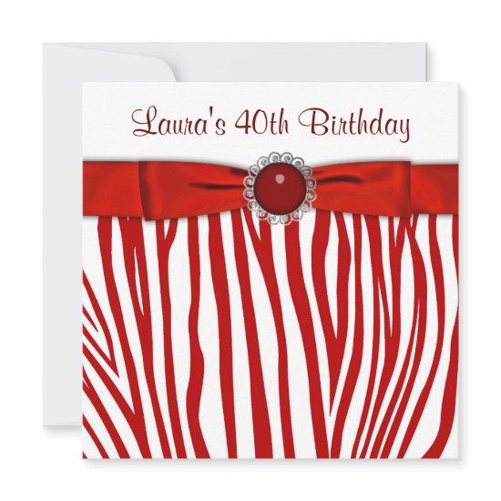 Elegant Red Zebra Birthday Party