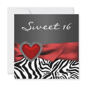 Elegant Red Zebra Sweet 16 Party