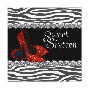 Elegant Red Zebra Sweet 16 Party