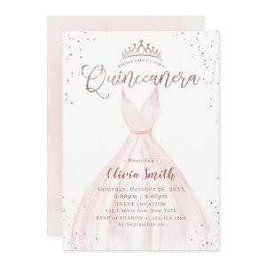 Elegant rose gold glitter pink dress quinceañera i