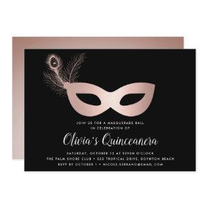 Elegant Rose Gold Masquerade Theme Quinceanera
