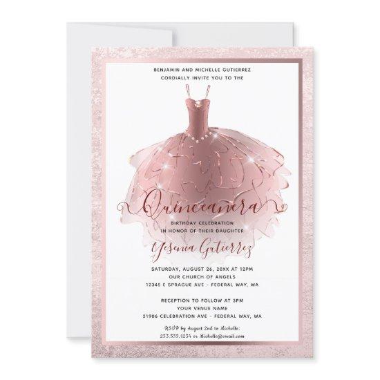 Elegant Rose Gold Quinceañera Dress
