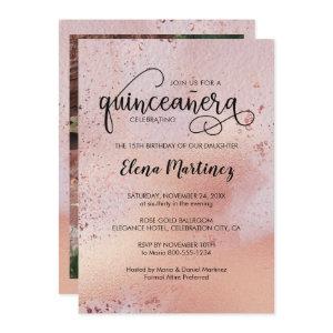 Elegant Rose Gold Quinceanera Photo