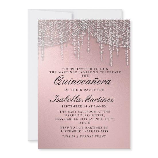 Elegant Rose Gold Silver String Lights Quinceañera
