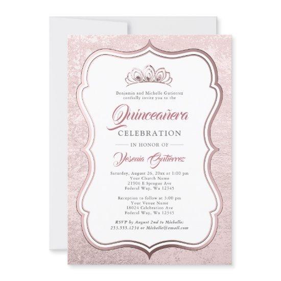 Elegant Rose Gold Tiara Quinceañera