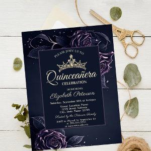 Elegant Roses Dark Gothic Quinceañera