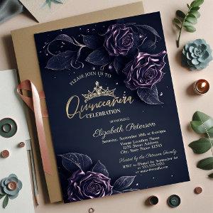 Elegant Roses Dark Gothic Quinceañera