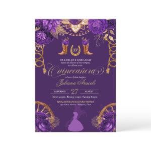 Elegant Roses Purple & Gold Charro Quinceanera