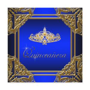 Elegant Royal Blue and Gold Quinceanera