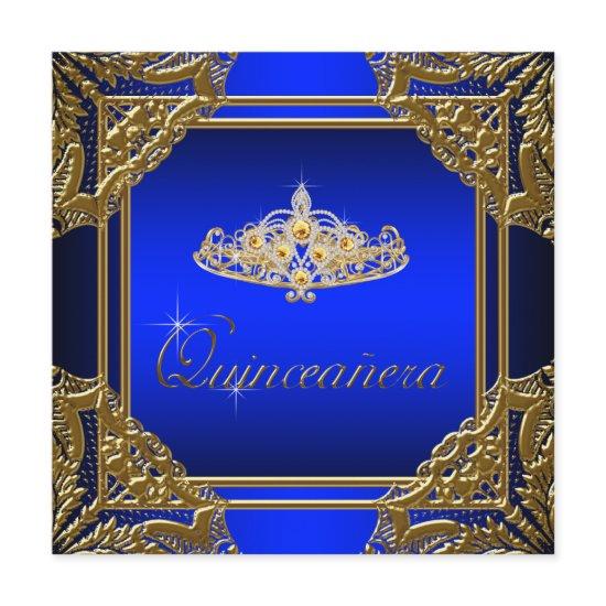 Elegant Royal Blue and Gold Quinceanera