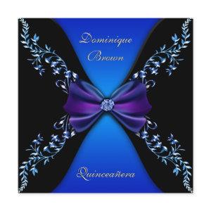 Elegant Royal Blue Diamond Bow