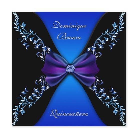 Elegant Royal Blue Diamond Bow