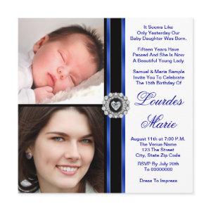 Elegant Royal Blue Photo Quinceanera