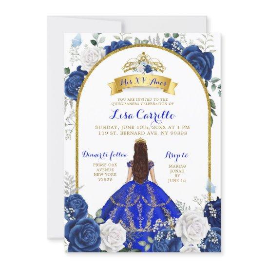 Elegant Royal Blue Rose Mis XV Anos