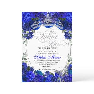 Elegant Royal Blue Silver Quinceanera Birthday