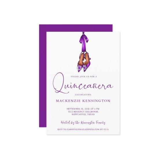 Elegant Royal Purple Lux High Heels Quinceañera