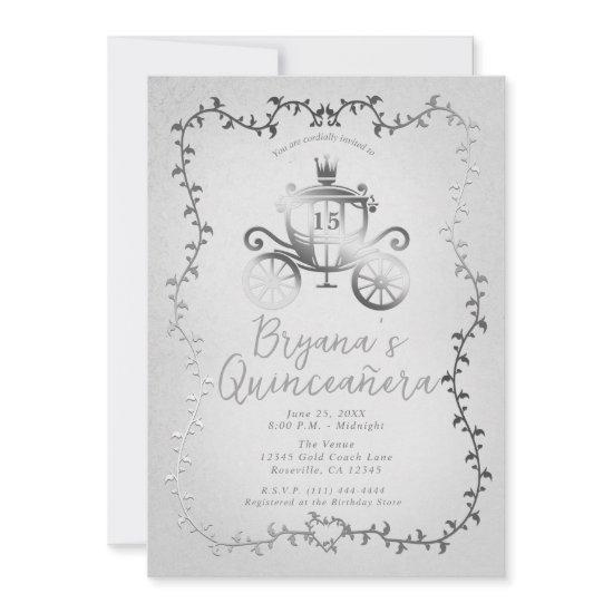 Elegant Silver Carriage Storybook Quinceañera