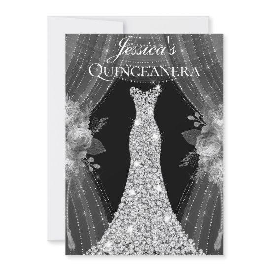 Elegant Silver Curtains Dress Quinceanera Party