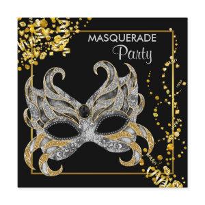 Elegant Silver Gold Masquerade Party