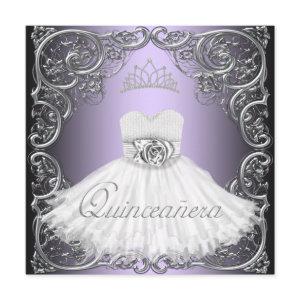 Elegant Silver Purple Quinceanera