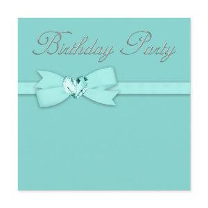 Elegant Silver Teal Blue Birthday Party