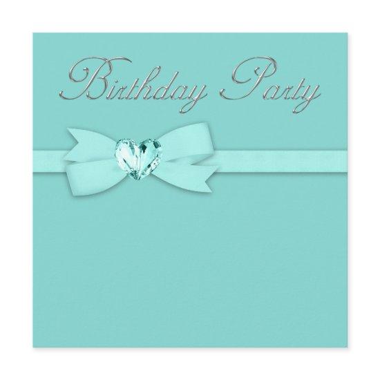 Elegant Silver Teal Blue Birthday Party