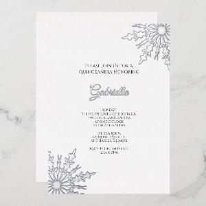 Elegant Snowflakes Winter Quinceañera Foil
