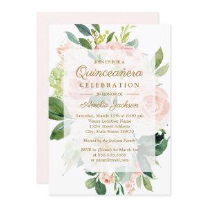 Elegant Soft Peach Bloom Quinceanera Birthday