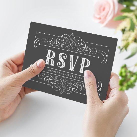 Elegant South Western Black and White RSVP Card