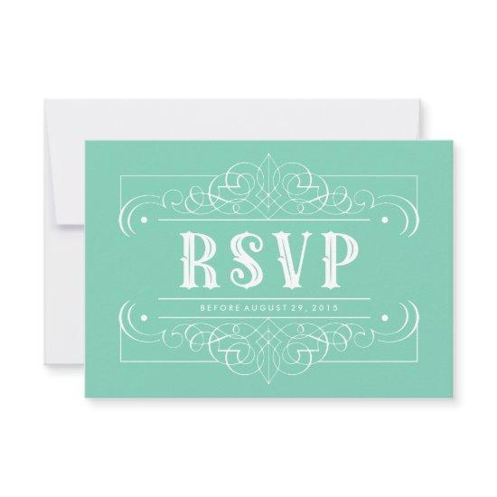 Elegant South Western Pastel Green RSVP Card