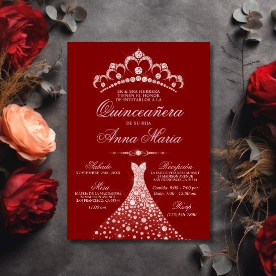 Elegant Spanish Quinceañera Mis Quince 15 | Red