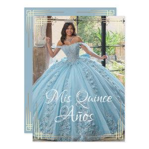 Elegant Spanish Quinceañera Mis Quince Blue Gold