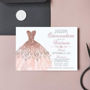 Elegant Spanish Quinceañera Mis Quince Pink Rose I