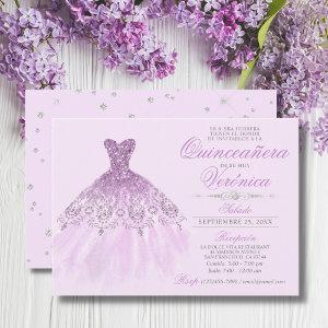 Elegant Spanish Quinceañera Mis Quince Purple
