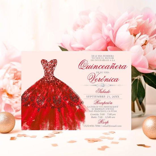 Elegant Spanish Quinceañera Mis Quince RED roses