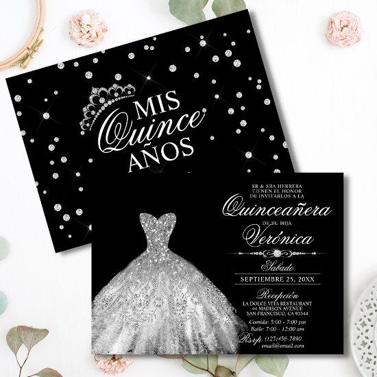 Elegant Spanish Quinceañera Mis Quince Silver
