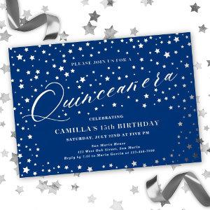 Elegant Stars Quinceañera 15th Birthday Party  Foil