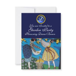 ELEGANT SUMMER GARDEN PARTY SAPPHIRE GEM MONOGRAM