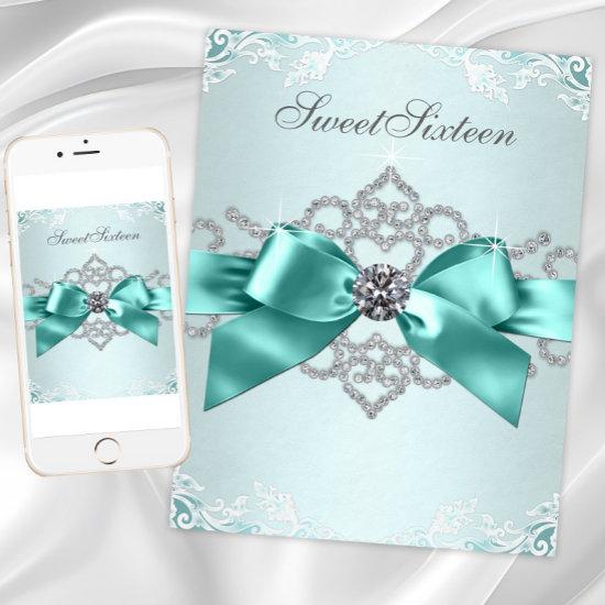 Elegant Teal Blue Diamond Any Occasion