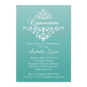 Elegant Teal Blue Ombre Quinceañera Party