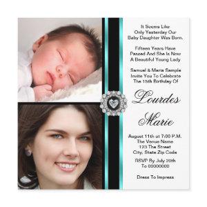 Elegant Teal Blue Photo Quinceanera