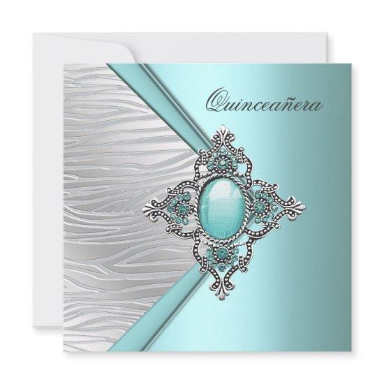 Elegant Teal Blue Quinceanera
