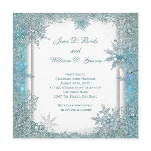 Elegant Teal Blue Snowflake Wedding