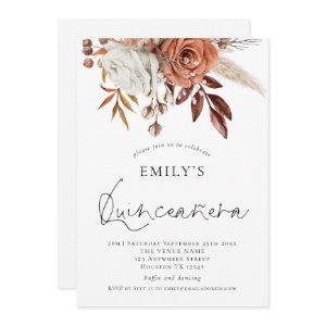 Elegant Terracotta Florals Quinceañera 15th Party