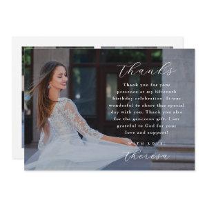 Elegant Three Photo Quinceanera Thank You