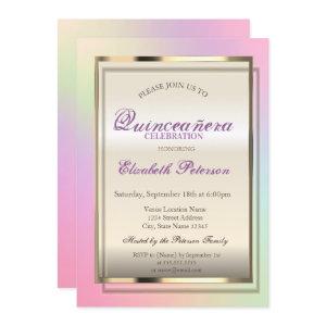 Elegant Trendy Cool  Holographic Quinceañera