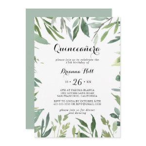 Elegant Tropical Green  foliage Quinceañera