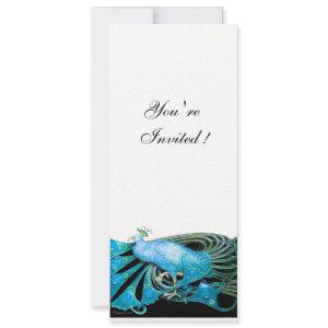 ELEGANT TURQUOISE  BLUE PEACOCK  White