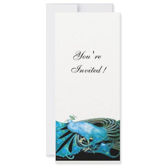 ELEGANT TURQUOISE  BLUE PEACOCK  White