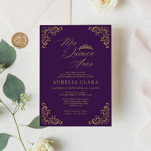 Elegant Vintage Purple Gold Mis Quince Quinceañera